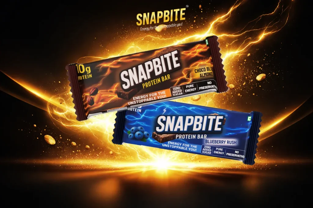 Snapbite protein bars with energy theme